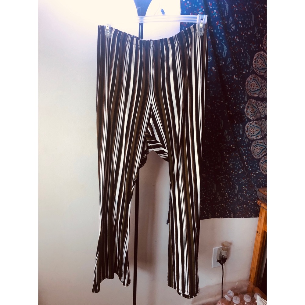 Striped stretch flare pants
